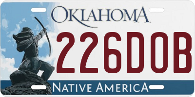 OK license plate 226DOB
