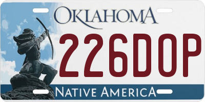 OK license plate 226DOP