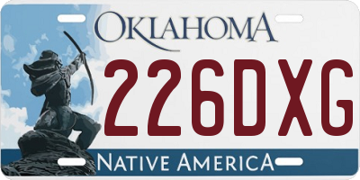 OK license plate 226DXG