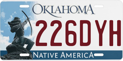 OK license plate 226DYH