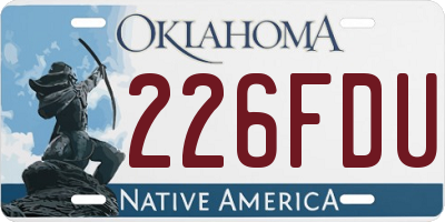 OK license plate 226FDU