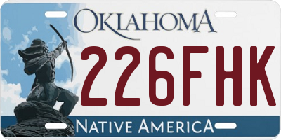 OK license plate 226FHK