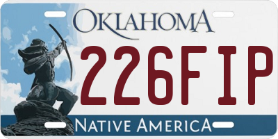 OK license plate 226FIP