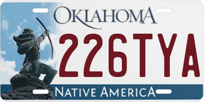 OK license plate 226TYA