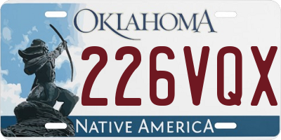 OK license plate 226VQX