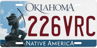 OK license plate 226VRC