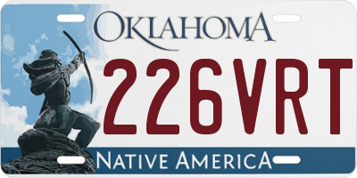 OK license plate 226VRT