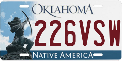 OK license plate 226VSW