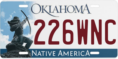OK license plate 226WNC