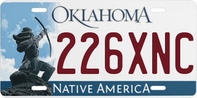 OK license plate 226XNC