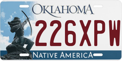 OK license plate 226XPW