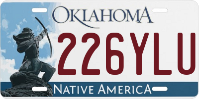 OK license plate 226YLU