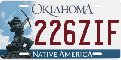 OK license plate 226ZIF