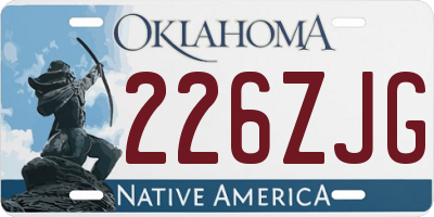 OK license plate 226ZJG