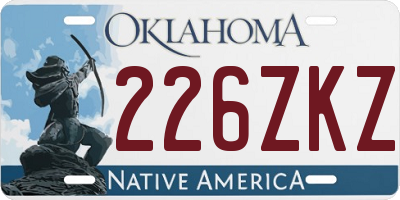 OK license plate 226ZKZ