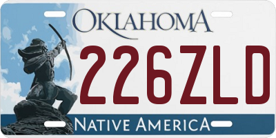 OK license plate 226ZLD