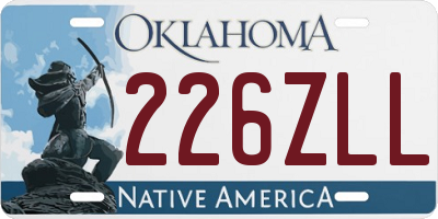OK license plate 226ZLL