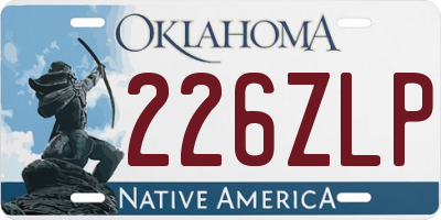 OK license plate 226ZLP