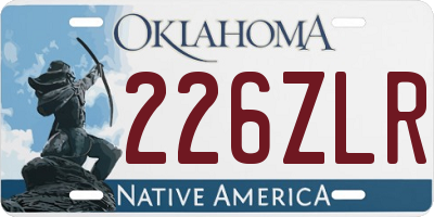OK license plate 226ZLR