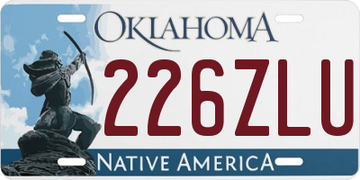 OK license plate 226ZLU