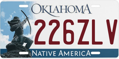 OK license plate 226ZLV