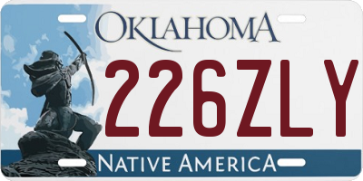 OK license plate 226ZLY