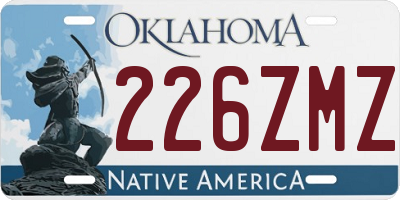 OK license plate 226ZMZ