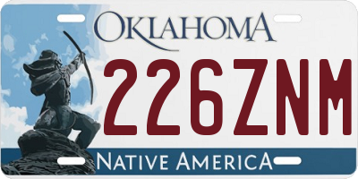 OK license plate 226ZNM