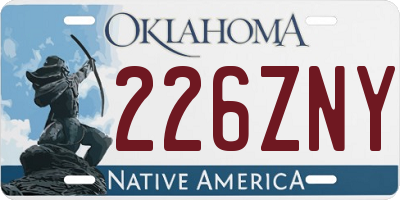 OK license plate 226ZNY