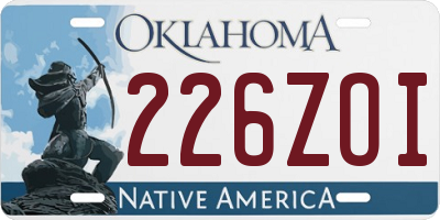 OK license plate 226ZOI