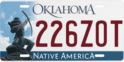 OK license plate 226ZOT