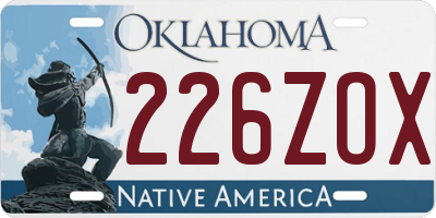 OK license plate 226ZOX
