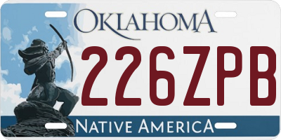 OK license plate 226ZPB