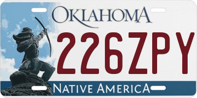 OK license plate 226ZPY