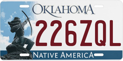 OK license plate 226ZQL