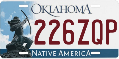 OK license plate 226ZQP