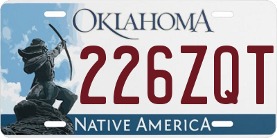 OK license plate 226ZQT