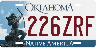 OK license plate 226ZRF
