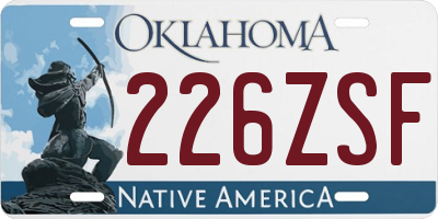 OK license plate 226ZSF