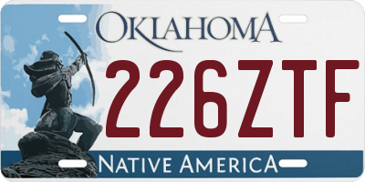 OK license plate 226ZTF