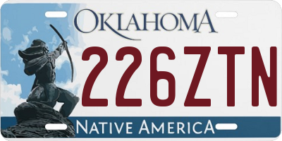 OK license plate 226ZTN