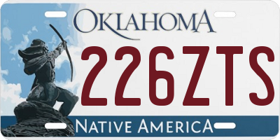 OK license plate 226ZTS