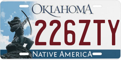 OK license plate 226ZTY