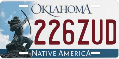 OK license plate 226ZUD