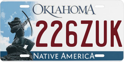 OK license plate 226ZUK