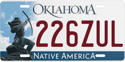 OK license plate 226ZUL