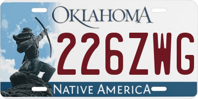 OK license plate 226ZWG