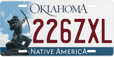 OK license plate 226ZXL