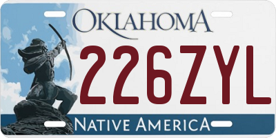 OK license plate 226ZYL