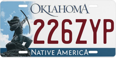 OK license plate 226ZYP